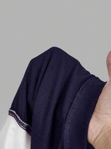 SHEIN MOD Women Asymmetrical Neck Navy 2 In 1 Sweatshirt In Fall/Winter