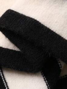 DAZY 女士条纹针织开衫和针织裤休闲两件套，秋冬 - 杏色 - 查看 5