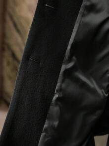 MOTF PREMIUM FUZZY COLLAR CAPE OVERCOAT - Black - View 8