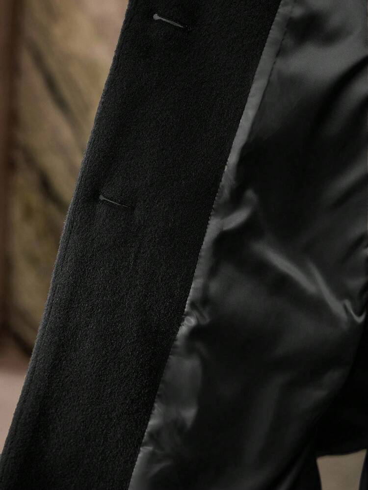 FUZZY COLLAR CAPE OVERCOAT