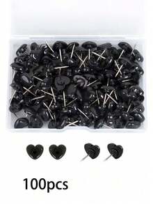 50 个心形图钉，适合学校办公室使用，可爱的装饰图钉，用于软木公告板图片悬挂 - 彩色 - 查看 17