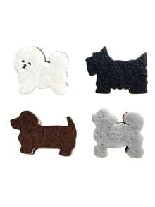 Joivida 4块洗碗海绵，百洁布，厨房清洁海绵，三层复合洗碗海绵，可爱狗狗造型，趣味十足的完美礼物 - 彩色 - 查看 17