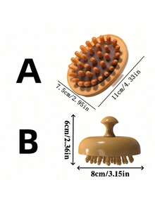 1/2 PCS Body Anti Cellulite Brush Soothing Wooden Essential Oil Spa Air Cushion Massage Hair Comb Scalp Massage Brush Body Massager - Brown - View 3