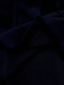 GlowEve CURVE 加大码双排扣长款大衣 - 藏蓝色 - 查看 6