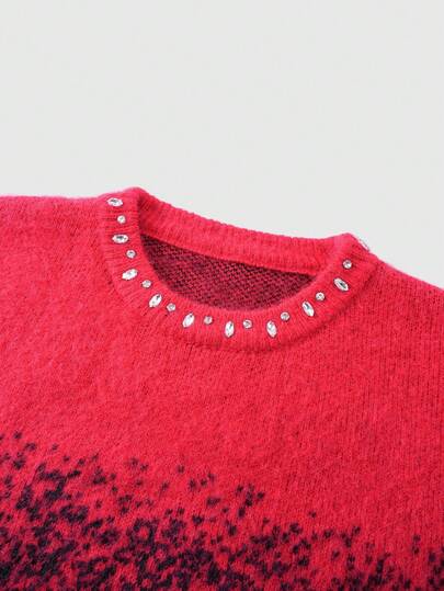 Street Life Men's Ombre Minimalist Casual Crew Neck Long Sleeve Sweater