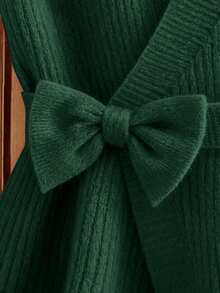 GlowEve New Fashionable Mixed Color Chic Versatile Knitted Sweater Top - Dark Green - View 5