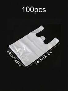 SHEIN Un conjunto de 100 bolsas de plástico blancas y transparentes, bolsas para desayuno, bolsas de envasado de alimentos desechables, bolsas de plástico para supermercados y compras, adecuadas para uso diario