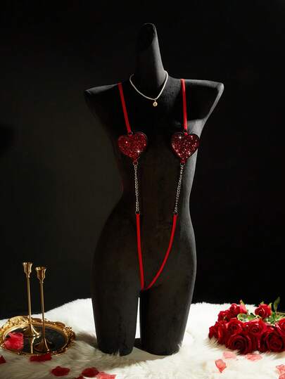 SpicyHot Costume de lingerie avec design de bretelles creuses sexy et extrême