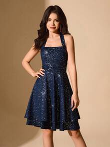 SHEIN 少女亮片吊带裙