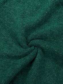 EMERY ROSE Damen Grüner Rundhalspullover aus Wollmischung mit umgedrehtem Bündchen - Grün - Übersicht 8