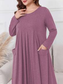 Lacomfia Đầm Maxi Dài Thường Ngày Cỡ Lớn Cho Nữ, Trang Phục Xuân/Thu Cho Nữ - Đỏ - Xem 4