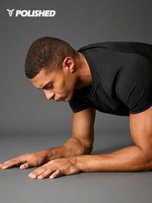 Acti Log Áo thun thể thao nam tay ngắn cổ tròn màu trơn kiểu dáng tối giản - Áo ba lỗ - màu đen - Xem 10