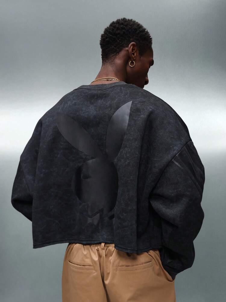 PLAYBOY X SUMWON Felpa oversize corta con stampa del logo