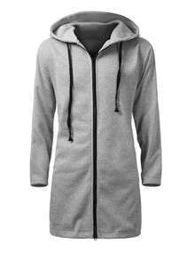 Manfinity Herren einfarbige minimalistische Lässig Kapuzenjacke mit Langarm