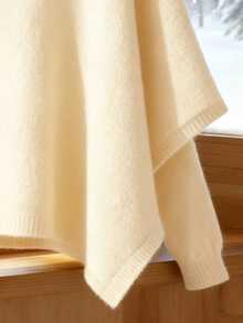 GlowEve Stylish Encore Red Turtleneck Knit Sweater For Women, Autumn/Winter - Light Yellow - View 3