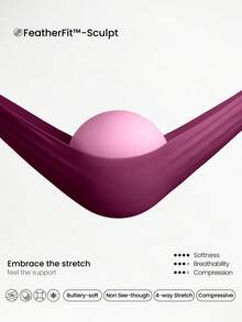 GLOWMODE 24'' CoreHold FeatherFit™-Sculpt CoreHold No Slip Fit Boning Tummy Control No Front Seam Leggings With Side Pockets Medium Impact Workout Jogging Gym Training  Spring Summer - Bold Plum - View 6