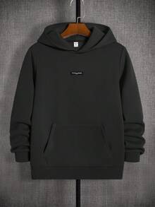 Grauer Ribbon Muster Dekor Minimalistischer Oversized Sweatshirt für Teenager Jungen, Lässig, Collegestil, Komfortabel, Mode, Vielseitig, Weicher Stoff, Geeignet für den täglichen Gebrauch, Schule, Ausflüge, Outdoor-Aktivitäten