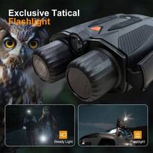4K HD Night Vision Binoculars With 10x Magnification | 3" Display, 1080P Video, 80m Range, Flashlight & Steady Light, Rechargeable Battery/USB Powered, 28mm Objective Lens, Black - Ideal For Wildlife Observation, Farm Security & Nighttime Adventures - Black - View 3