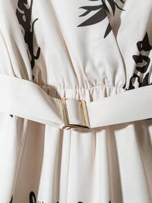 Franclia 优雅时尚叶子印花高腰无袖喇叭裤，百搭，女款，春夏