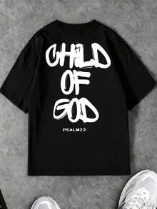 Coolqubz Teenage Boys' Fashionable Casual Crew Neck Short Sleeve T-Shirt - Black - View 3