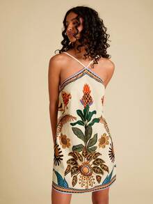 Travachic 热带印花露背吊带连衣裙，度假休闲两相宜 - 彩色 - 查看 5