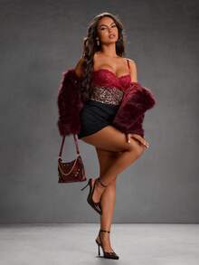 CUCCOO SZL 咖啡色尖头细高跟踝带性感派对高跟鞋 - 咖啡棕 - 查看 11