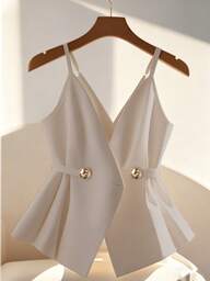 Franclia Cinturón de cintura elegante para mujer, camiseta de tirantes, blusa