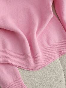 GlowEve Women Casual 2 In 1 Design Knit Sweater, Fashion & Versatile, Autumn/Winter - Pink - View 4