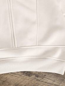 SHEIN 少女款前拉链长袖简约短款卫衣，休闲日常穿着，毕业季长袖上衣，返校季必备