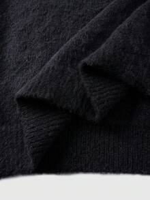 ROMWE MEN Street Life Chaqueta de punto jacquard para hombre, corte holgado - Negro - Ver 8