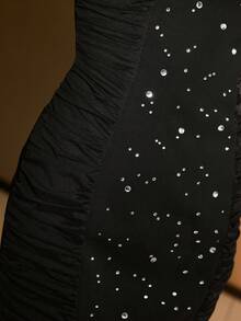 MOTF PREMIUM FASHIONABLE, CHIC, MODERN, HEAVILY EMBELLISHED, SPARKLING, BLING, EXQUISITE, ELEGANT PARTY DRESS - Black - View 2