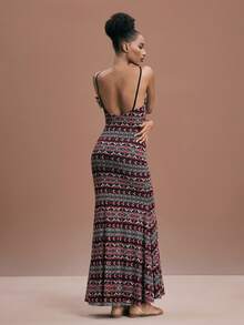 JIAN LASALA All Over Print Mesh Sexy Spaghetti Strap Sleeveless Boho Maxi Dress Women Vacation Holiday African Dress Long Dress Summer Bodycon Maxi Dress Women Cruise Dinner Dress Long Boho Dress Boho Print Dress Sundress For Women Bodycon Dress Boho Dress For Women Havana Nights Outfit Backless Maxi Dress Women Sexy Maxi Dress Elegant Ibiza Outfits Graphic Dress Long Dress Women Beach Dress Beach Wedding Guest - Multicolor - View 1