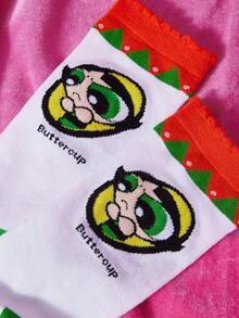THE POWERPUFF GIRLS X SHEIN 女士船袜 - 彩色 - 查看 4