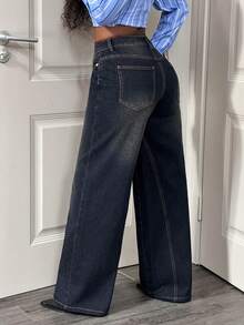 BamGleam Jeans droits polyvalents de mode rétro vintage pour femmes