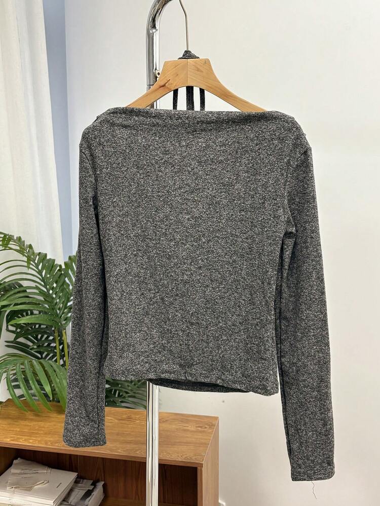 Women's Cross Off-Shoulder Korean Style Tie-Up Long Sleeve T-Shirt, Spring/Autumn Cute Tops Going Out Tops Women