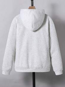 Áo nỉ có mũ trùm đầu in họa tiết đa năng dành cho bé trai tuổi teen - Xám - Xem 2