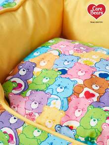 Care Bears X PETSIN 1個小熊彩色卡通圖案印花可愛舒適貓狗四季巢墊，可拆洗防滑寵物床，適合客廳、臥室、籠子，甜美禮物 - 彩色 - 查看 3