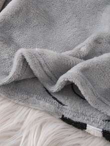 Babygirl Cute Fluffy Cartoon Pattern Pajama Set, Cow Print Sleepwear, Casual Loungewear For Autumn/Winter - Grey - View 3