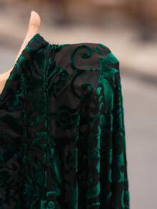 HIMLAND Men's Business Commute Retro Flocked Shirt,High Stretch, Long Sleeve Top - Multicolor - View 6