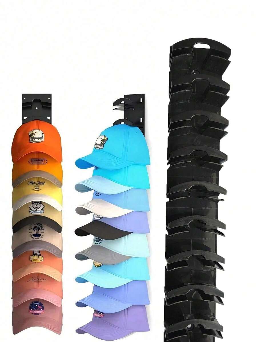 1/2pcs Heavy Duty 10-Tier Baseball Cap Organizer Rack, Sturdy Hanging Storage Holder For Hats, Suitable For Door, Cabinet, Wall And Entryway, Practical Home Storage Accessory - Multicolor - View 1
