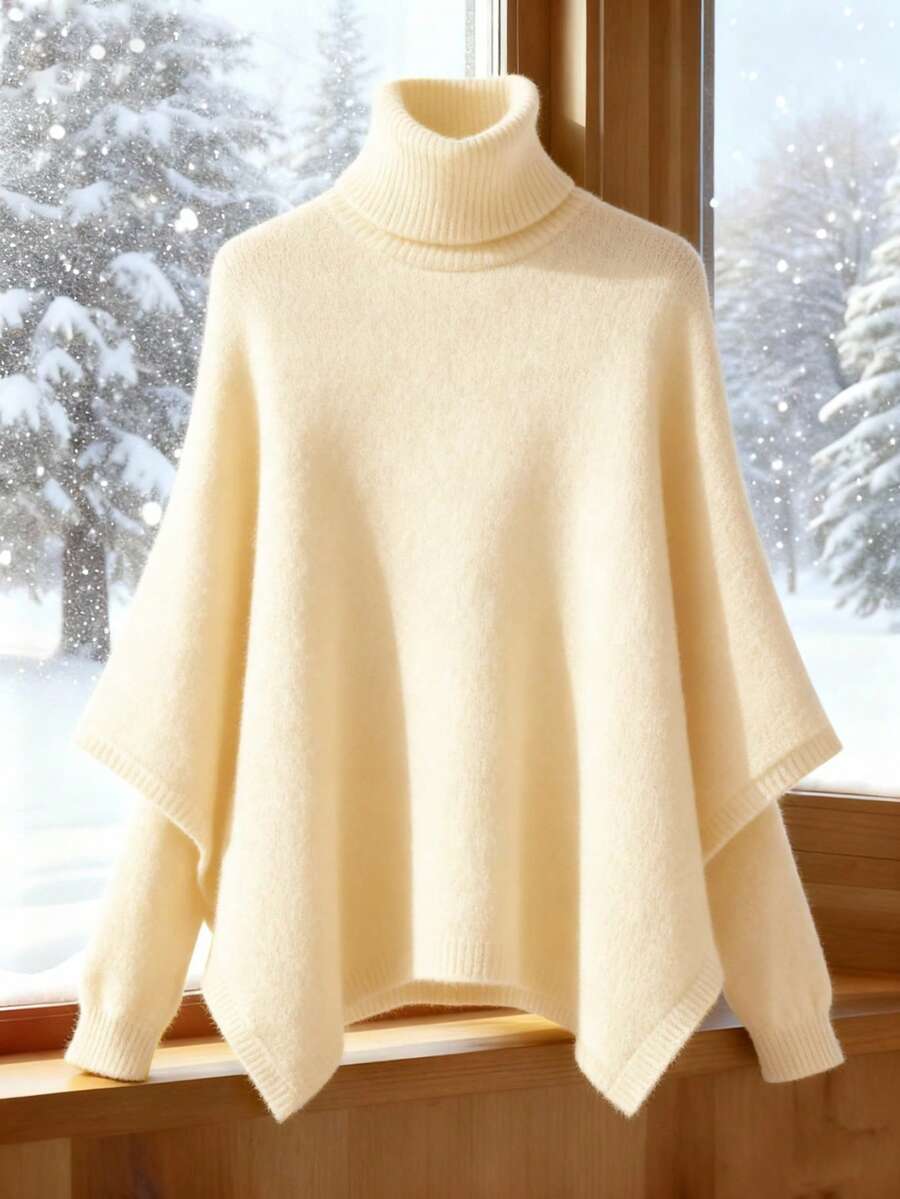 GlowEve Stylish Encore Red Turtleneck Knit Sweater For Women, Autumn/Winter - Light Yellow - View 1