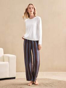 EverLounge Women's Comfortable Long Sleeve & Long Pants Pajama Set, Matching Family Sleepwear, Fall & Winter Clothes - Multicolor - View 4