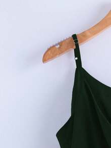 GlowEve 女士时尚休闲 V 领褶皱环绕式蝴蝶结腰带 A 字形吊带背心 - 橄欖綠 - 查看 5