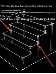 Klares Acryl Kosmetikregal - Mehrstöckiger Organizer für Make-up und Pflegeprodukte, großer Kapazität Schminktisch Aufbewahrungsständer - Verschiedenfarbig - Übersicht 6