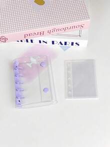 Juego de carpeta de anillas transparente Joivida M5, 10 fundas de doble cara, hojas de recambio, juego de cuaderno de anillas DIY, sello, pegatinas lindas, evento otaku, cuaderno de pegatinas, libro de pegatinas, estantería de pegatinas, recambio de libro de pegatinas, carpeta de pegatinas transparente - Multicolor - Ver 15