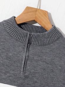 Tween Jungen Lässig Gestreifter Stehkragen Strickjacke