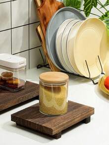 1 件装木质托盘底座支架，乡村风格浴室装饰，装饰性木质立管厨房皂碟架，适用于梳妆台、台面、水槽、圣诞家居装饰、装饰品、圣诞节、餐桌装饰、木质托盘、复古风格、花瓶、盘子、木质托盘、盘子、咖啡桌 - 彩色 - 查看 5