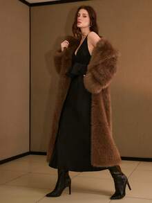 MOTF PREMIUM FASHIONABLE SATIN CONTRAST LACE CHIFFON ROMANTIC RUFFLE TRIM DRESS - Black - View 7