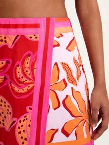 CAJUNI Jupe enveloppante à imprimé tout-sur-tout, décontractée et de vacances, plage, tenue de villégiature, été, paréo - Multicolore - Voir 3