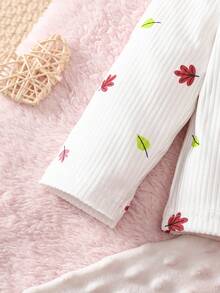 Baby Girl Leaf Print Top And Dress Set - Red - View 6